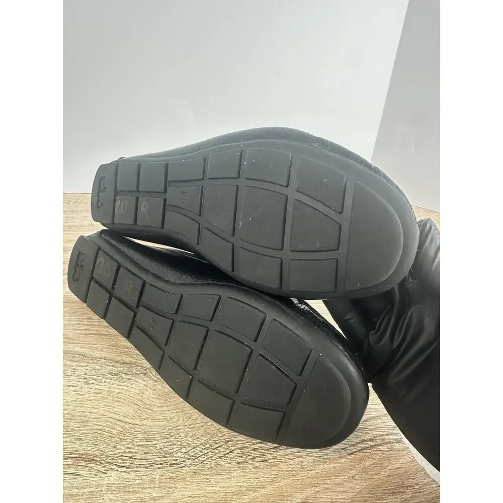 Coach Womens Driving Loafers Black Pebbled Leather Horsebit Moccasins US 8.5B